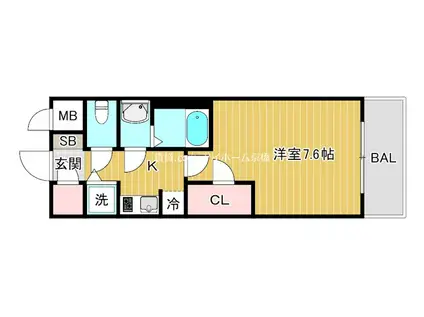 S-RESIDENCE野江(1K/2階)の間取り写真