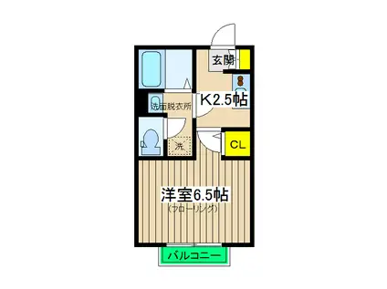 NEWレトア1999(1K/2階)の間取り写真