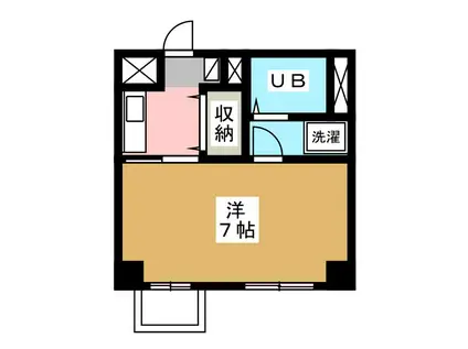 晴嵐荘(1K/4階)の間取り写真