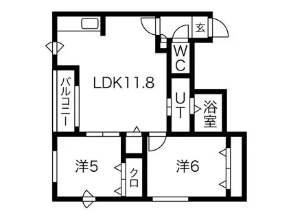 カーム19(2LDK/4階)の間取り写真