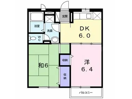 アネックス(2DK/2階)の間取り写真