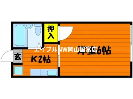 ポプラコーポ(1K/2階)の間取り写真