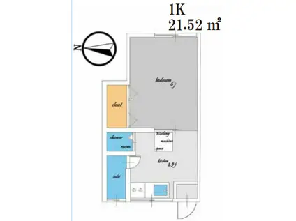 マサキ荘(1K/2階)の間取り写真