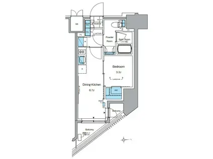 LEFOND PROGRES田原町(1DK/7階)の間取り写真