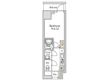 バンドウバシレンタルアパートメント(1K/6階)の間取り写真