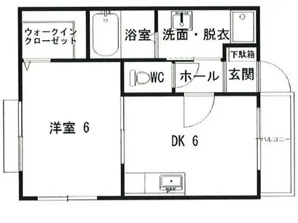 グランデージププレIII(1DK/1階)の間取り写真