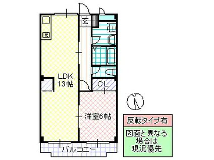 サンライズ(1LDK/3階)の間取り写真