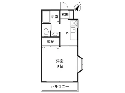 シュロス三福(1K/1階)の間取り写真