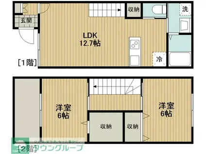COLINAW(2LDK/1階)の間取り写真