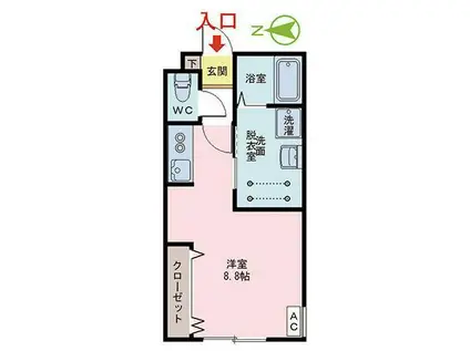 舞幸邦VII(ワンルーム/1階)の間取り写真