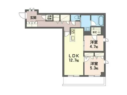 カーサ・ソム・D(2LDK/1階)の間取り写真