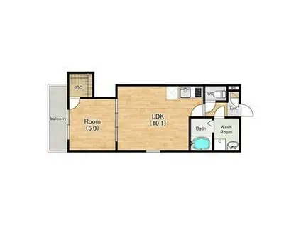 ジーメゾン明林崎(1LDK/3階)の間取り写真