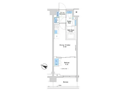 ルフォンプログレ中野富士見町ザ・レジデンス(1DK/2階)の間取り写真