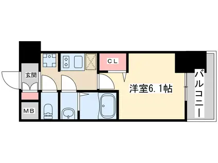 プレサンス新大阪ストリーム(1K/4階)の間取り写真