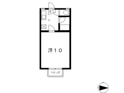 大屋ハイツ(1K/1階)の間取り写真