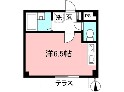 ウェルズ(ワンルーム/1階)の間取り写真