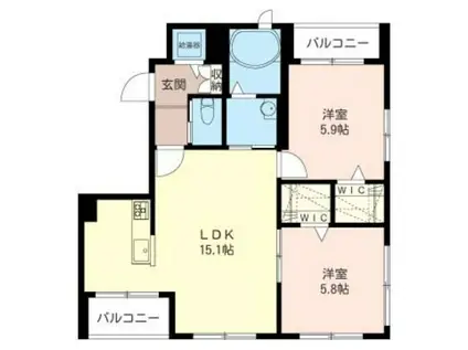 ESPOIR(2LDK/3階)の間取り写真