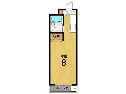 プリオールメゾンAOKI(ワンルーム/1階)の間取り写真