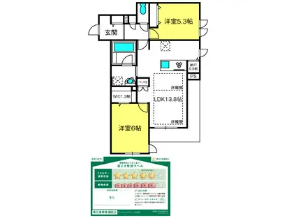 グラン ヴィラ エスト(2LDK/1階)の間取り写真