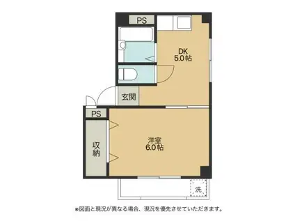 メゾンマキシムⅡ(1DK/2階)の間取り写真