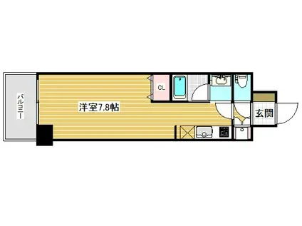 エスフォート神戸小河通(ワンルーム/3階)の間取り写真