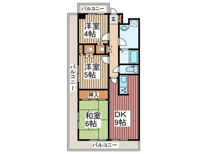 パレス草加松原(3DK/3階)の間取り写真