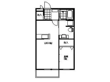 ソーレフォンティーヌB(1SK/1階)の間取り写真