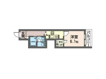 CHARITE FUJIYA(1K/1階)の間取り写真