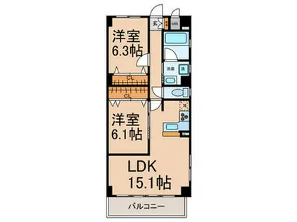 GLORIA(2LDK/4階)の間取り写真