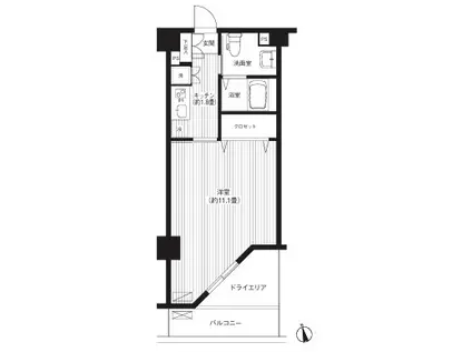 イトーピア仲町台(1K/1階)の間取り写真
