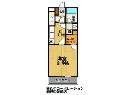 シャムロックⅡ(1K/3階)の間取り写真