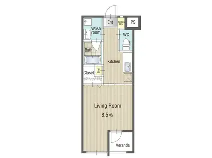 U・TOPIA40(1K/4階)の間取り写真