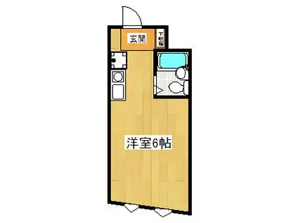 パレスフィールド北方(ワンルーム/4階)の間取り写真