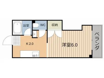 ホワイトコーポ(1K/2階)の間取り写真