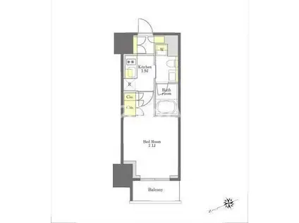 プライムメゾン大塚(1K/16階)の間取り写真