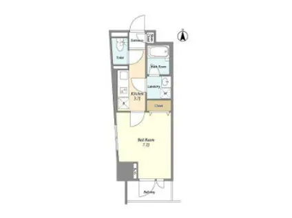 プリムス青柳(1K/2階)の間取り写真