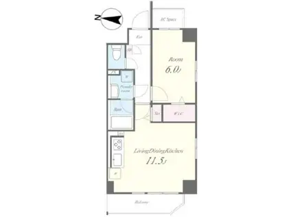 スカイガーデン錦糸町(1LDK/4階)の間取り写真