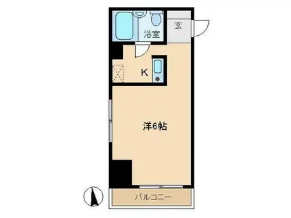 シティパレス中野野方(1K/6階)の間取り写真