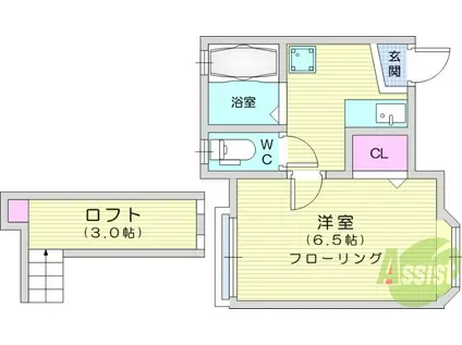 メゾンFACILE(1K/2階)の間取り写真
