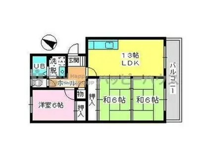 高義ビルII(3LDK/3階)の間取り写真