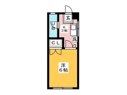 アルテハイム井尻B(1K/1階)の間取り写真