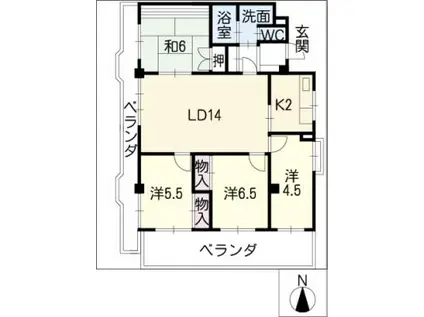 グレース川名(4LDK/9階)の間取り写真