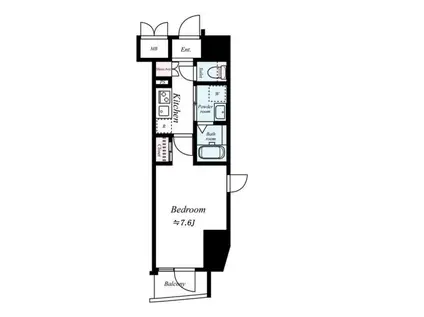 ハーモニーレジデンス東京シティゲート(1K/2階)の間取り写真