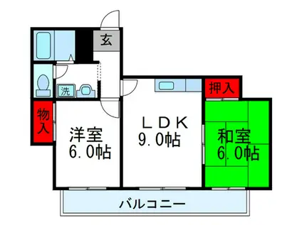 LAPLANTABAJA緑地(2LDK/4階)の間取り写真