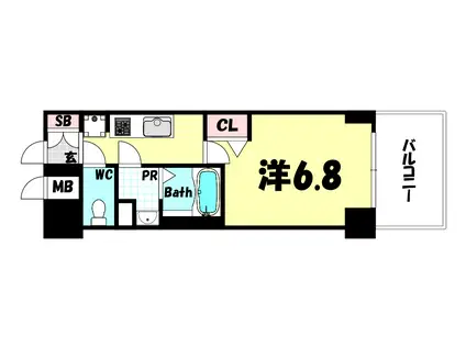 PRESSANCE神戸セレスティア(1K/5階)の間取り写真