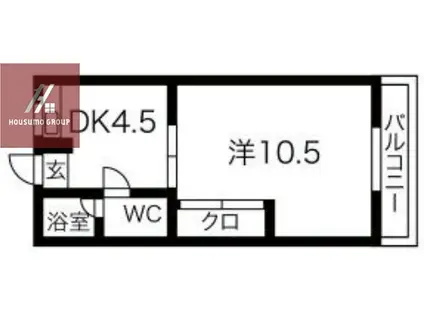 エクセル今里(1DK/2階)の間取り写真