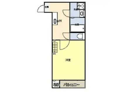 プルメリアール(1K/1階)の間取り写真