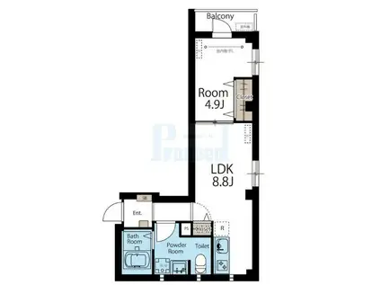 パーク西池(1LDK/4階)の間取り写真