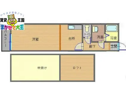 リラ平野(1K/1階)の間取り写真