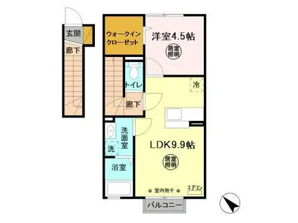 コスタ舟入(1LDK/2階)の間取り写真